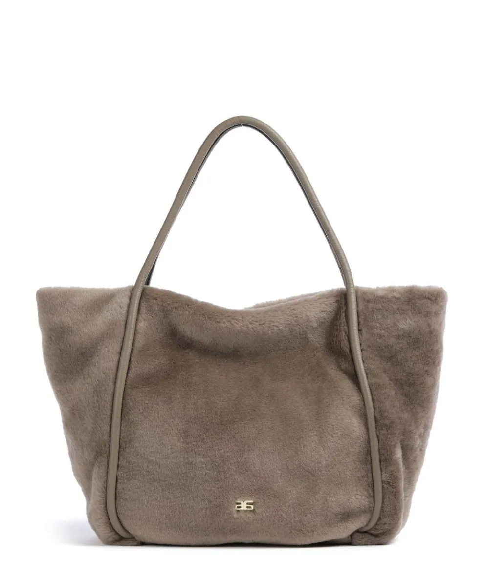 Shearling Willow Tote bag fur taupe