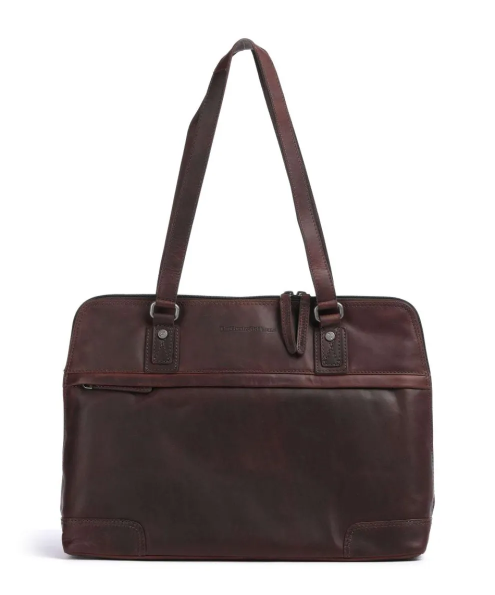 Cow Wax Pull Up Branson Shoulder bag 14″ cow leather dark brown