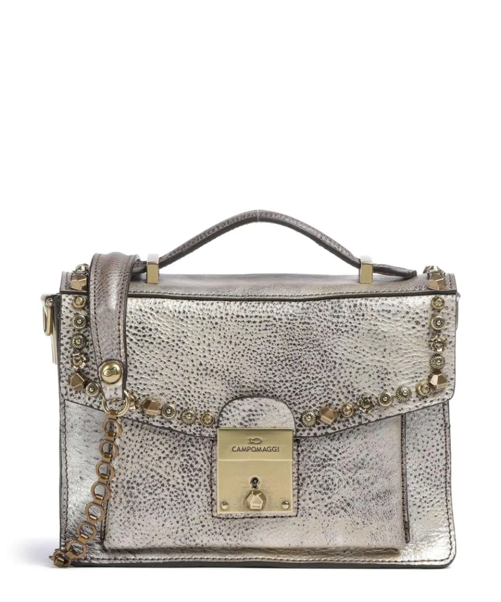 Crossbody bag cow leather platinum
