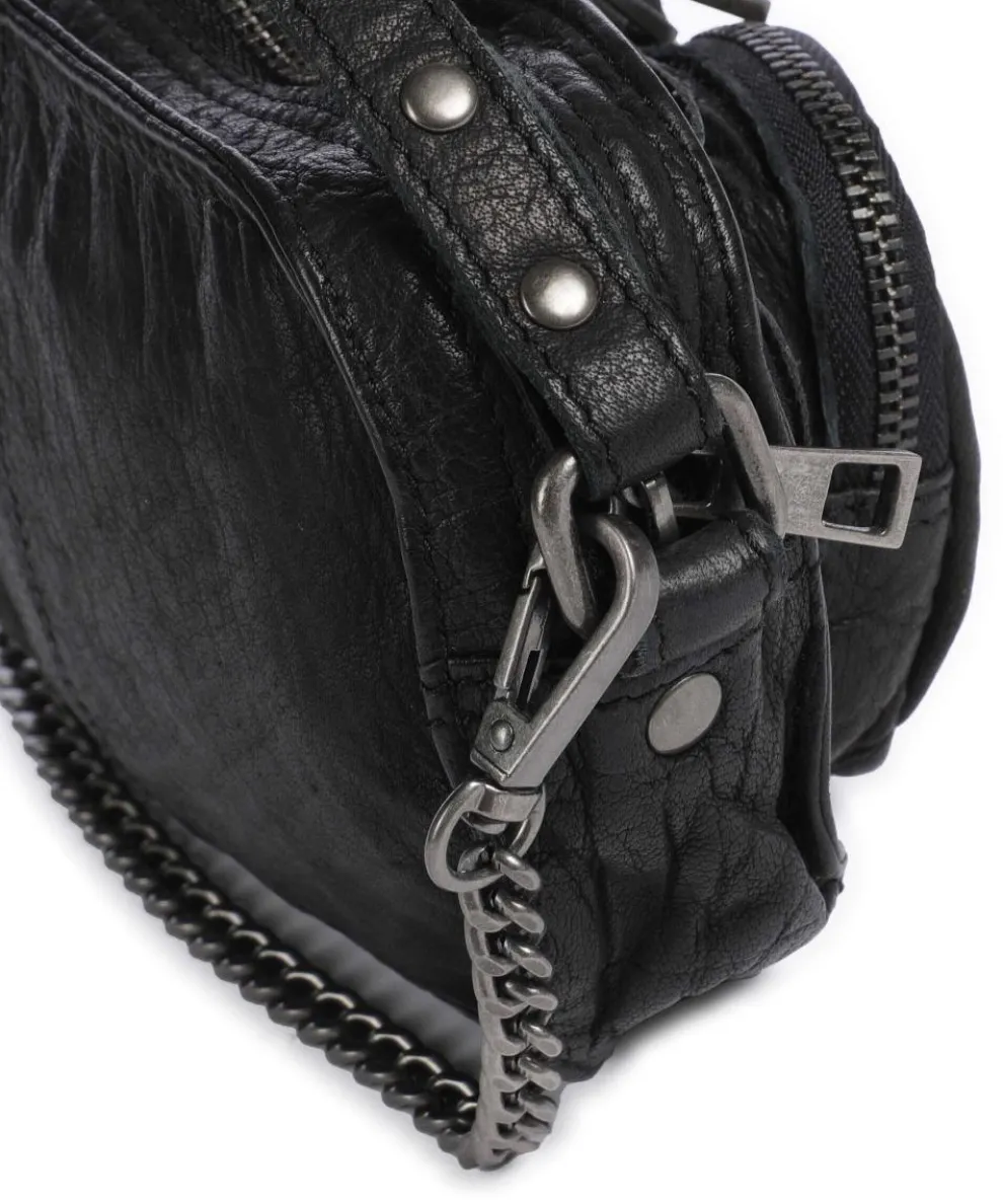 Washed Helena Crossbody bag grained leather black