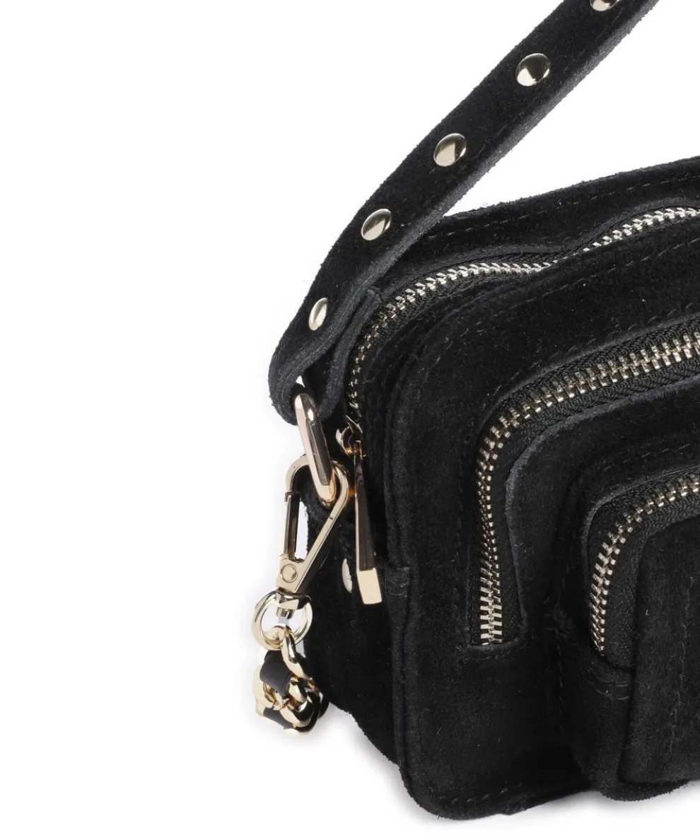 Suede Helena Crossbody bag brushed leather black