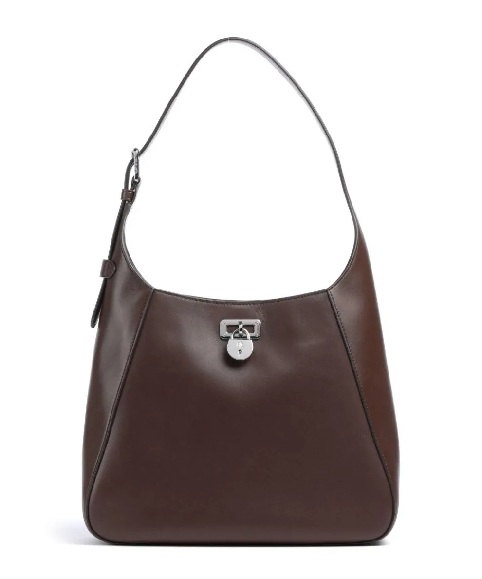 Tanner Large Shoulder bag fine grain cow leather dark brown