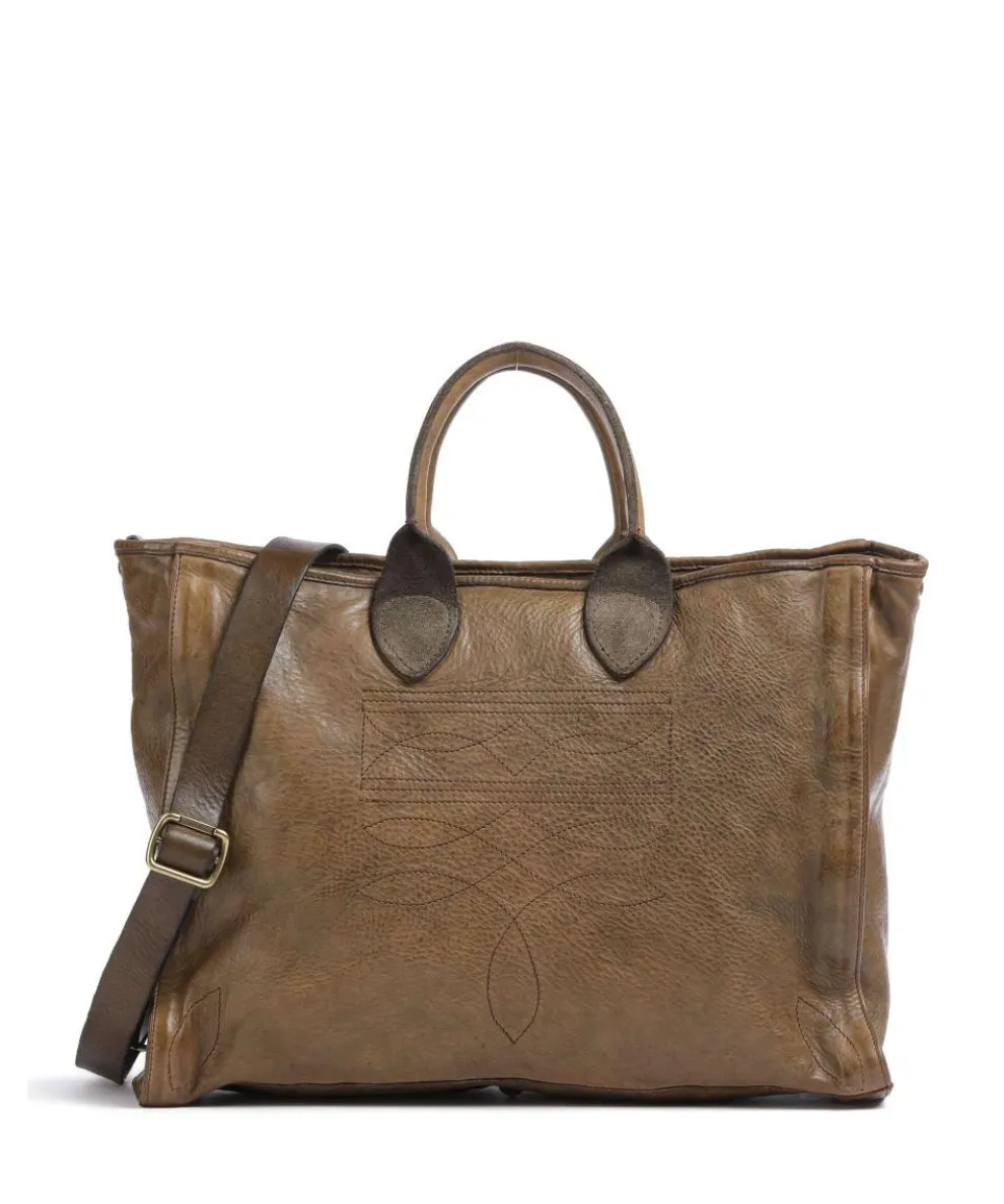 Handbag grained cow leather olive-green