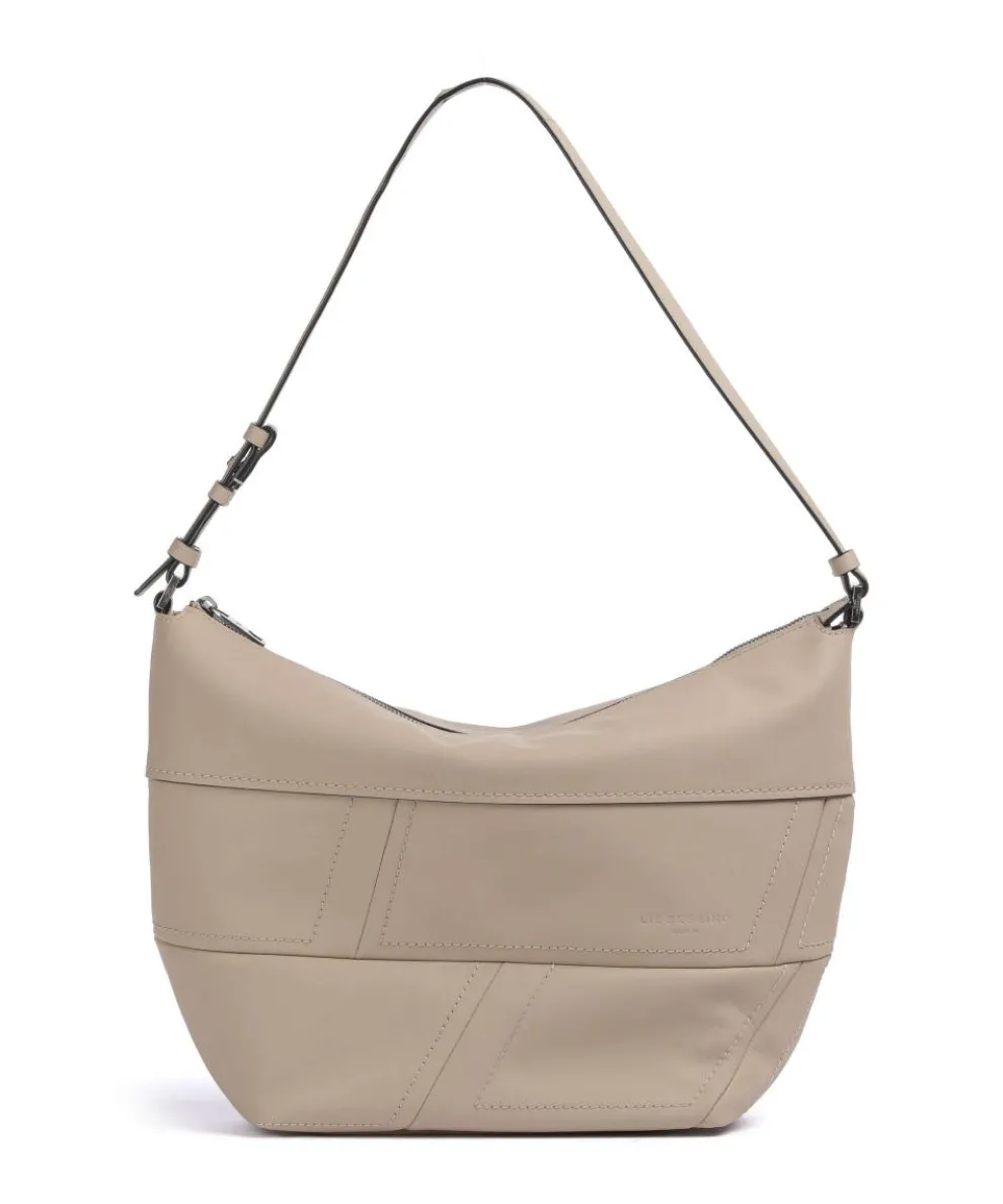 Edda Calf Optic M Hobo bag fine grain cow leather beige