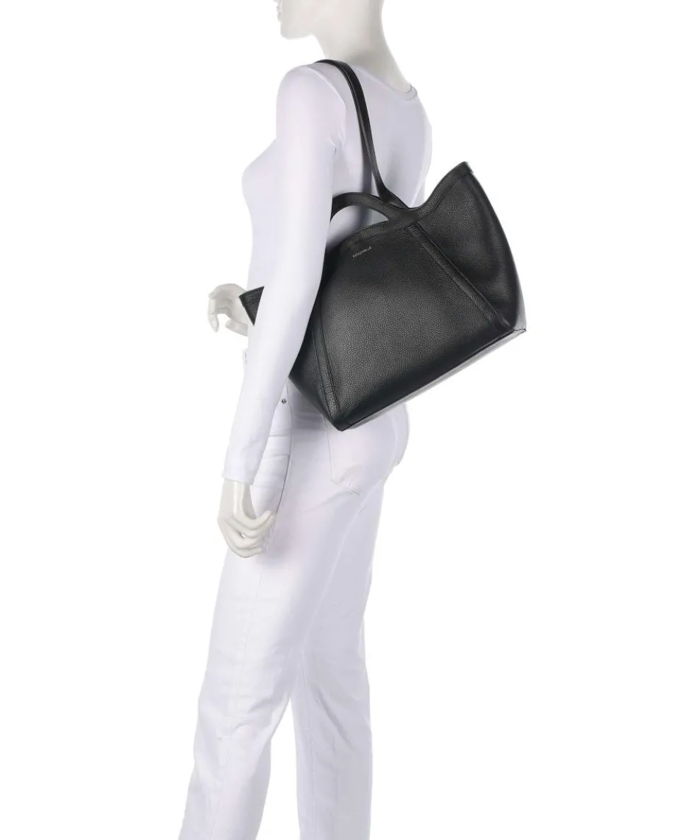 Amalia Tote bag grained leather black