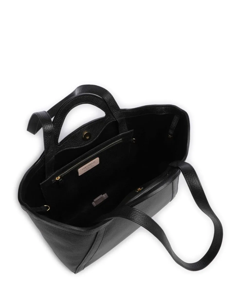 Amalia Tote bag grained leather black