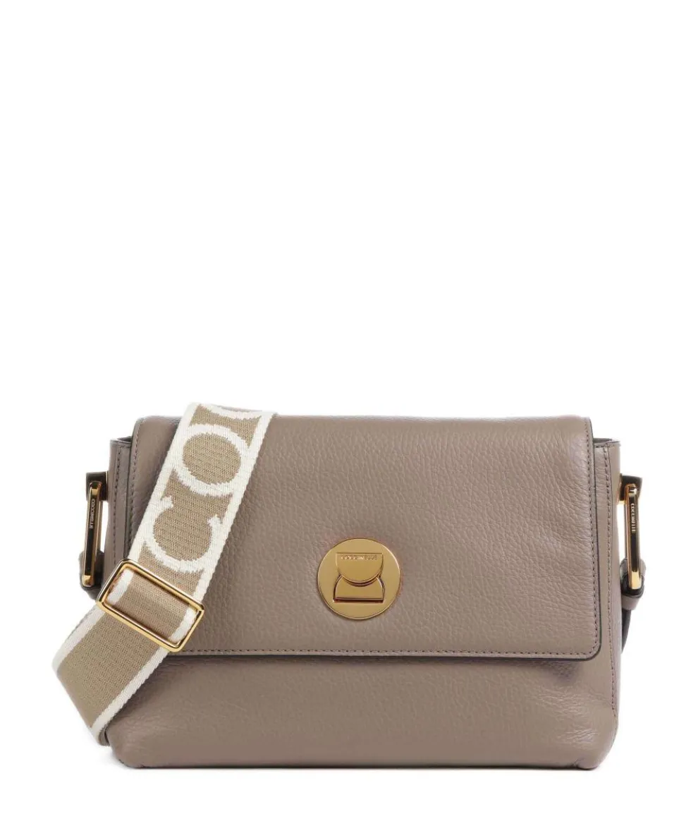 Liya Signature Crossbody bag grained cow leather taupe