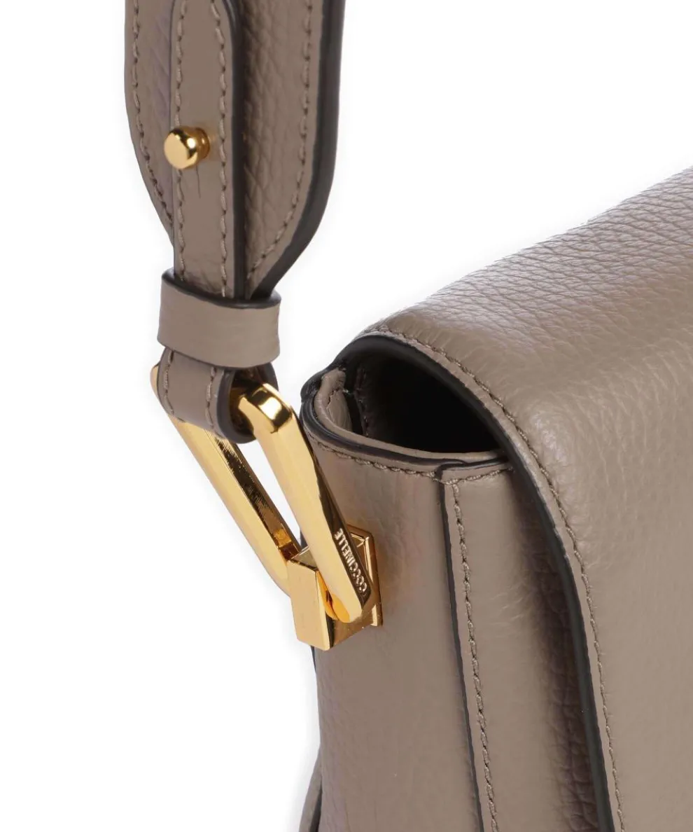 Liya Signature Crossbody bag grained cow leather taupe