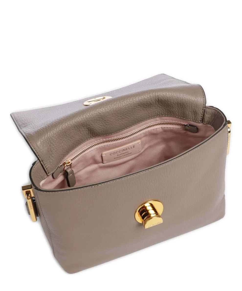 Liya Signature Crossbody bag grained cow leather taupe