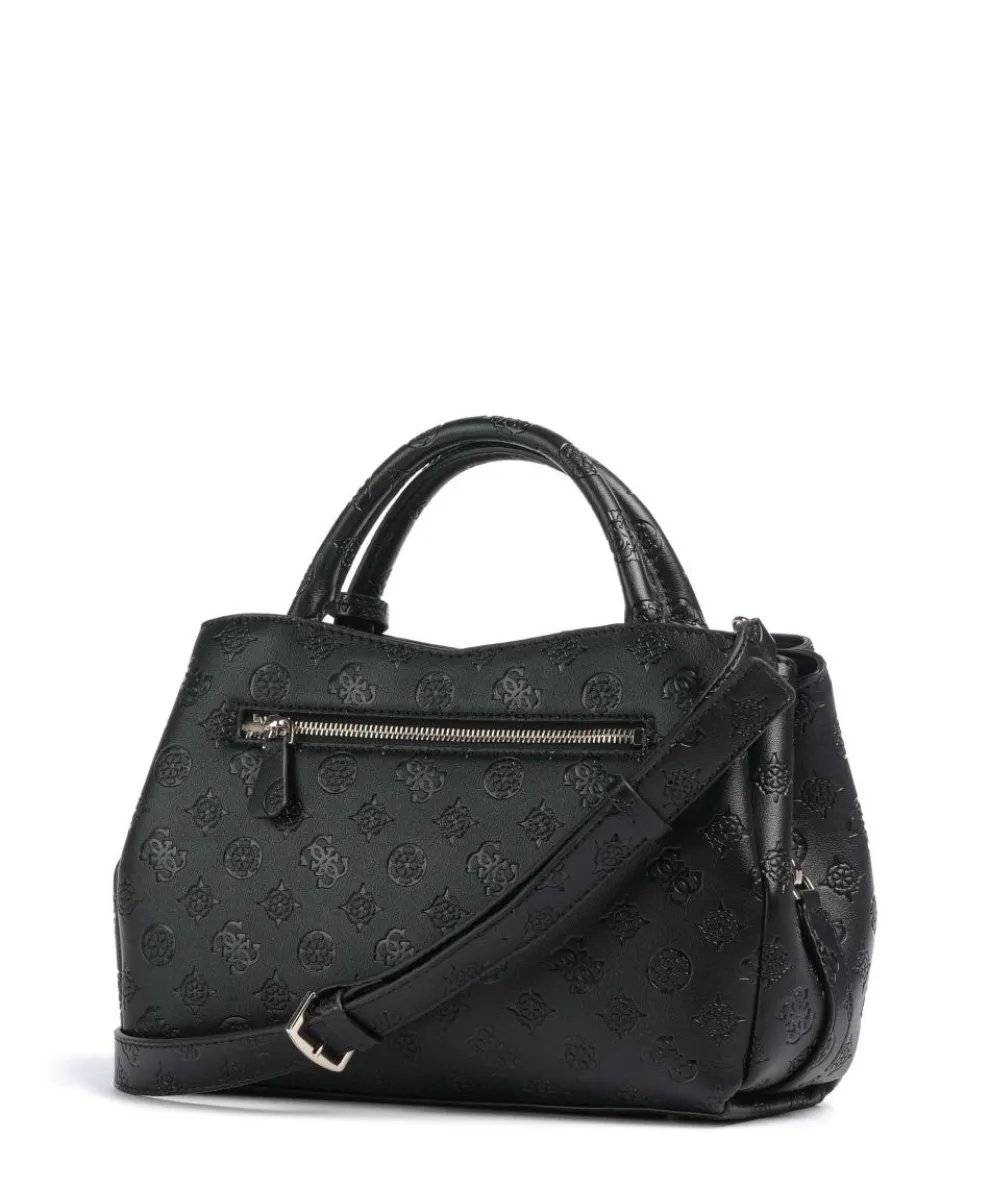 Phoebe Peony Debossed Handbag imitation leather black