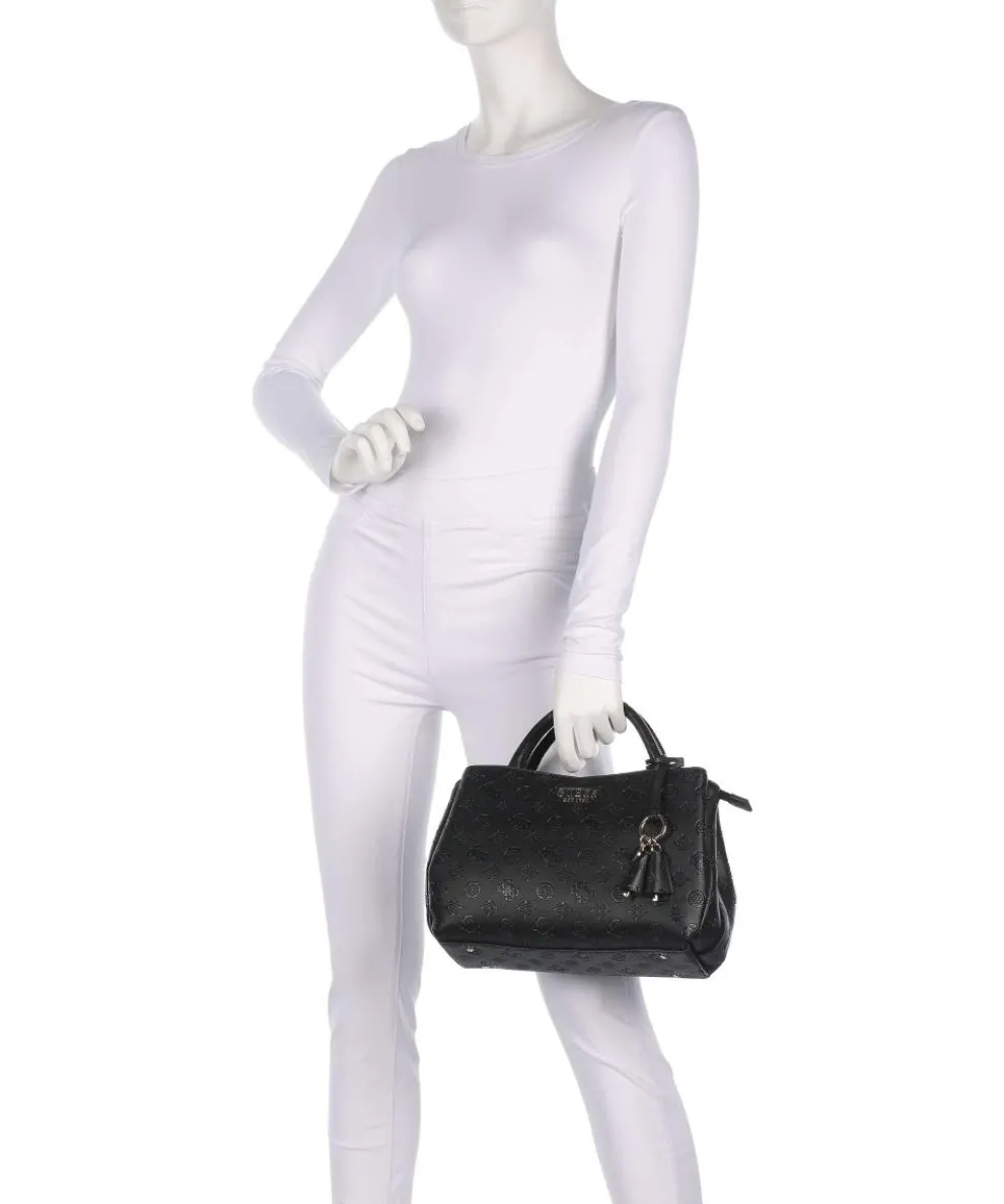 Phoebe Peony Debossed Handbag imitation leather black