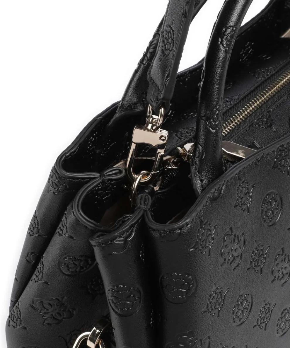 Phoebe Peony Debossed Handbag imitation leather black