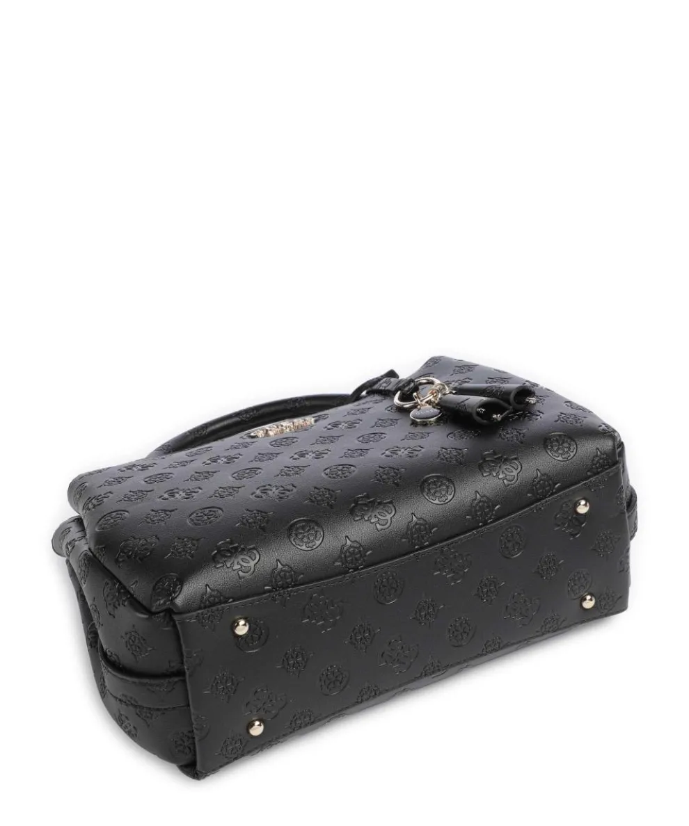 Phoebe Peony Debossed Handbag imitation leather black