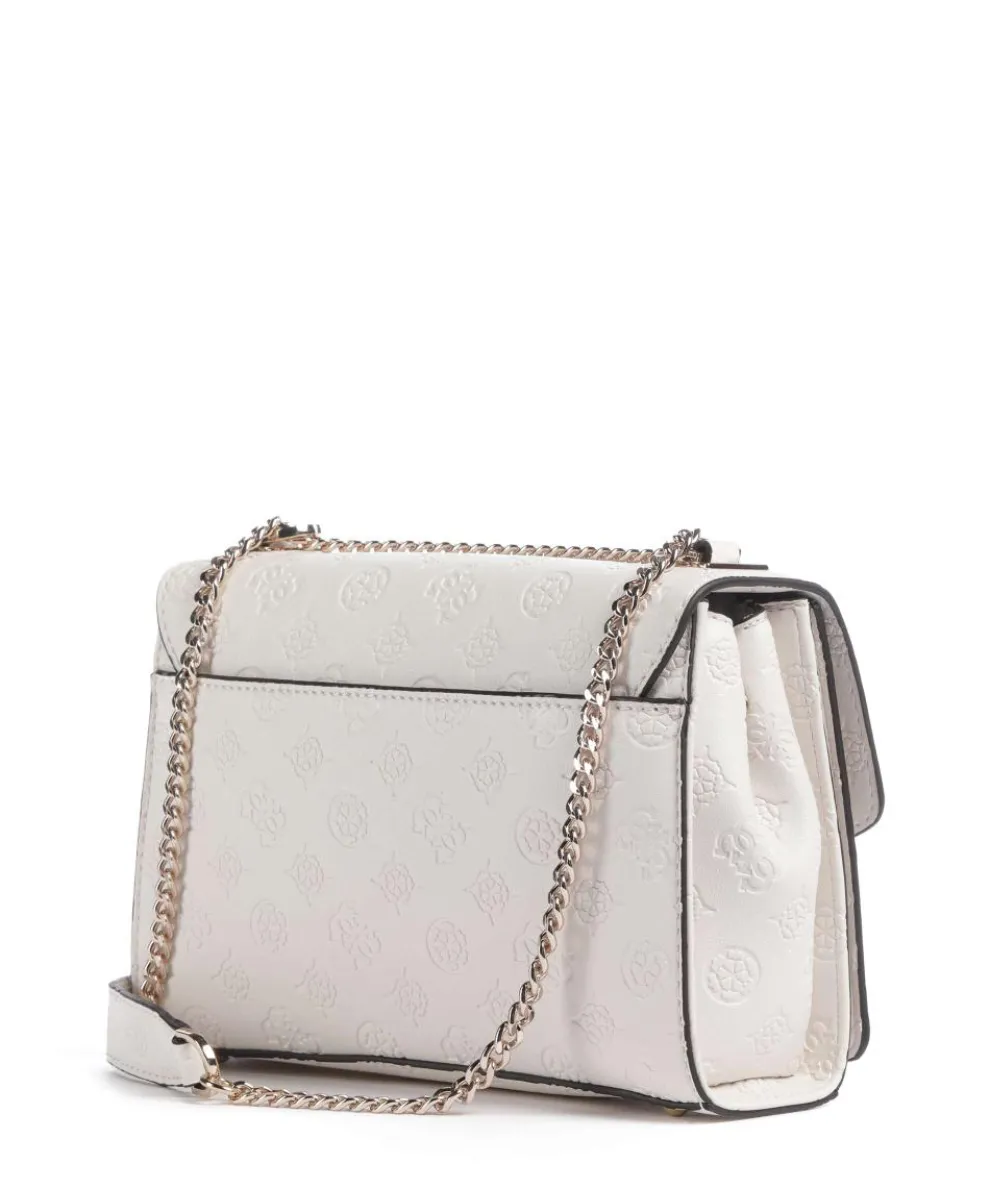 Phoebe Peony Debossed Shoulder bag imitation leather cream