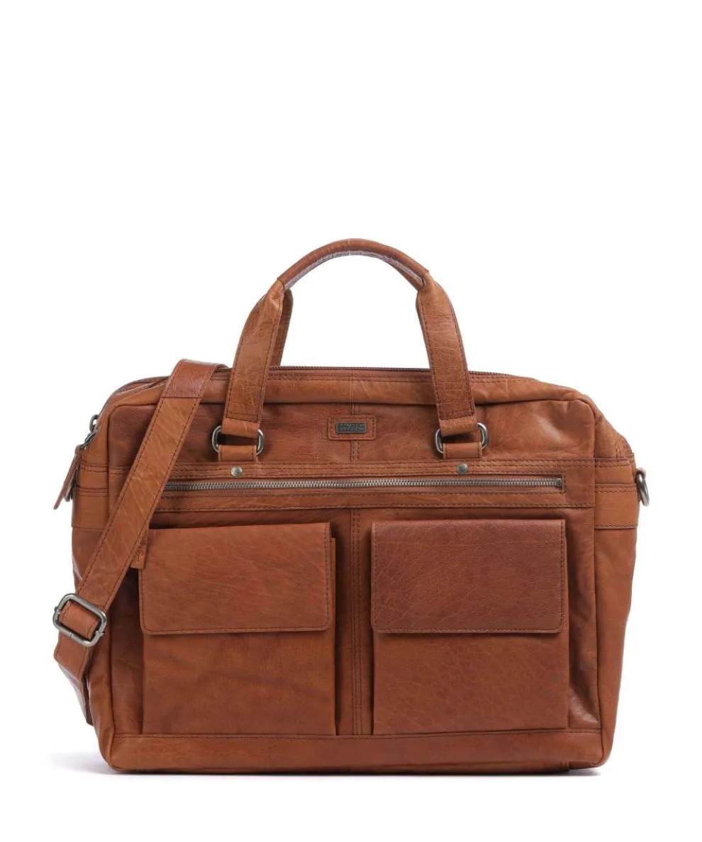 Bronco Briefcase 16″ grained leather cognac