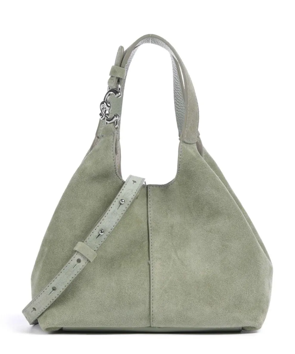 C-Easy Suede Handbag brushed cow leather greygreen