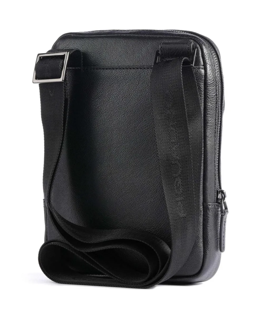 Black Square Crossbody bag grained cow leather black