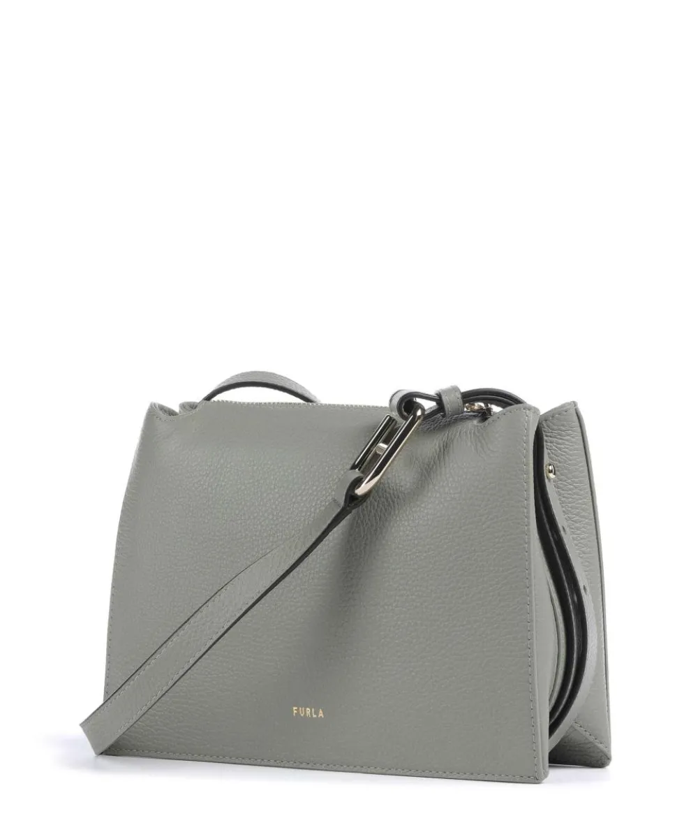 Nuvola S Crossbody bag grained leather greygreen