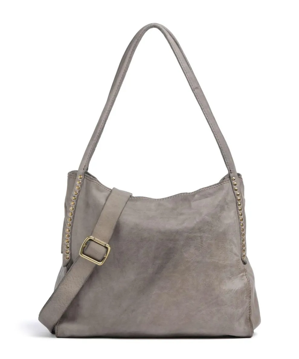 Hobo bag fine grain cow leather grey