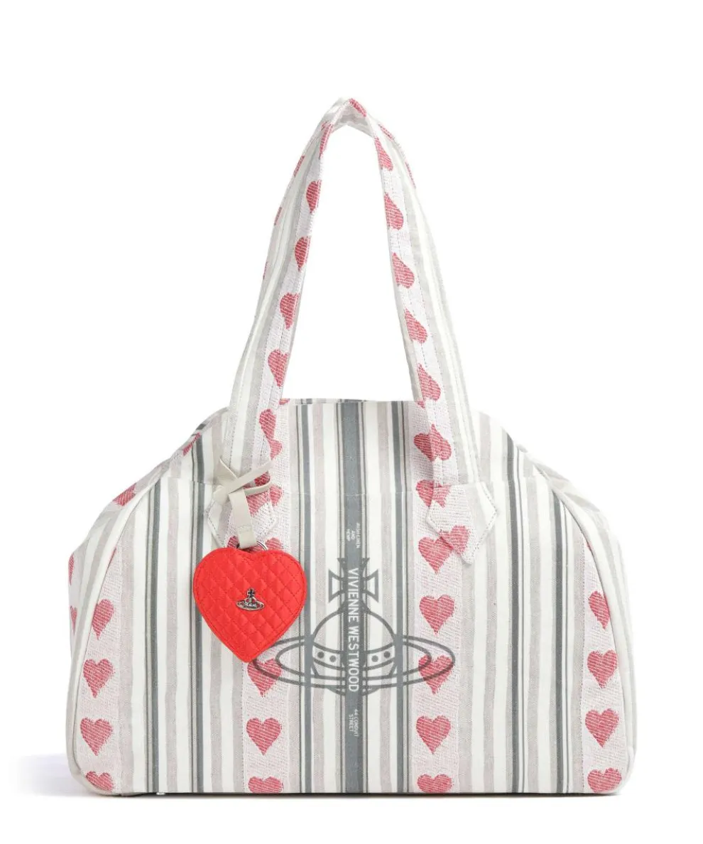 Archive Linen Heart Stripes Large Handbag fabric multicolour