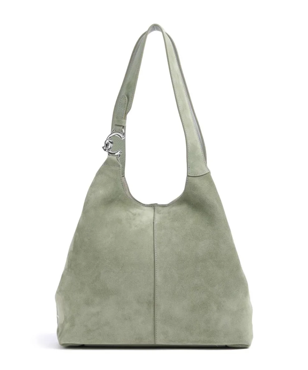 C-Easy Suede Hobo bag brushed cow leather greygreen