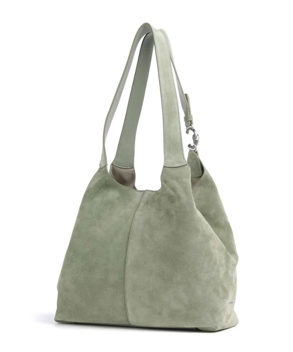 C-Easy Suede Hobo bag brushed cow leather greygreen