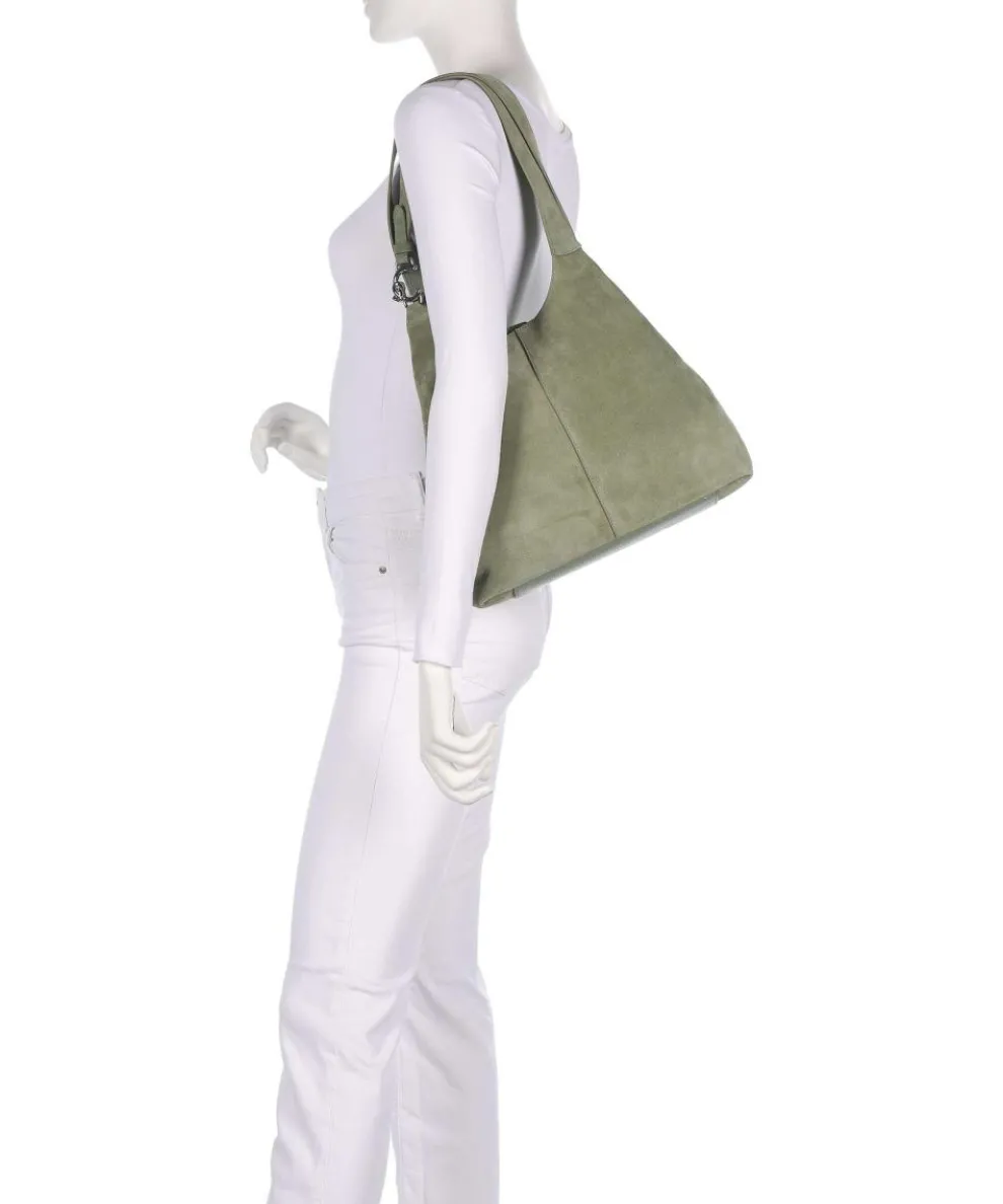 C-Easy Suede Hobo bag brushed cow leather greygreen