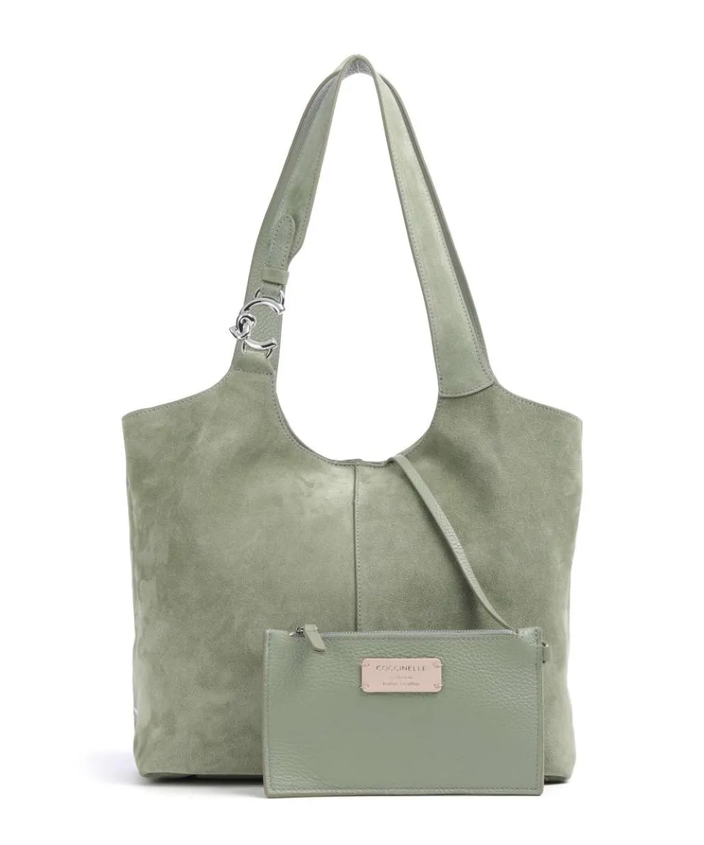 C-Easy Suede Hobo bag brushed cow leather greygreen