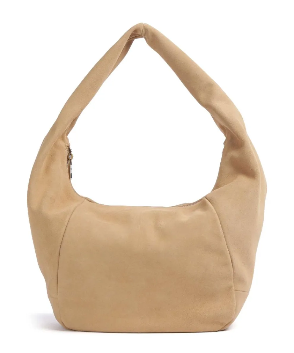 Farrah Suede M Hobo bag velour leather beige