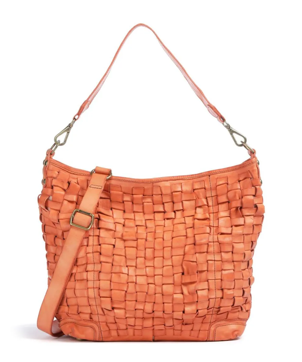 Hobo bag cow leather orange