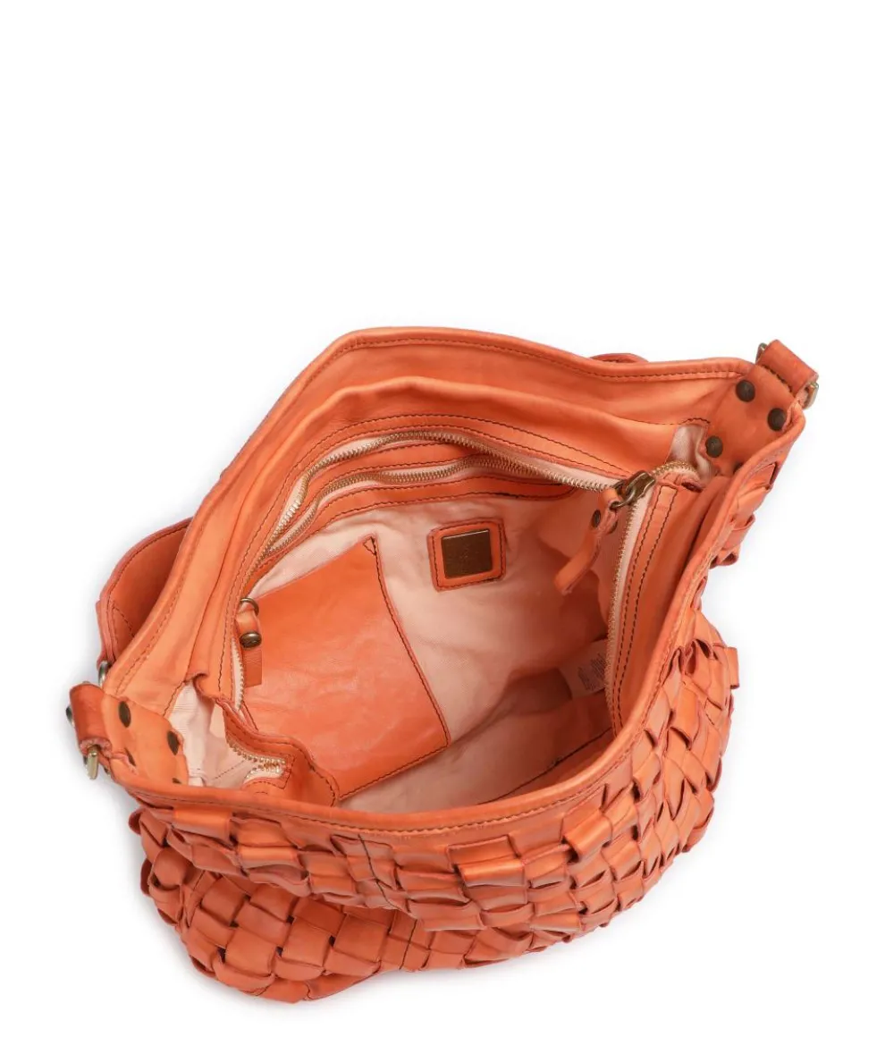 Hobo bag cow leather orange