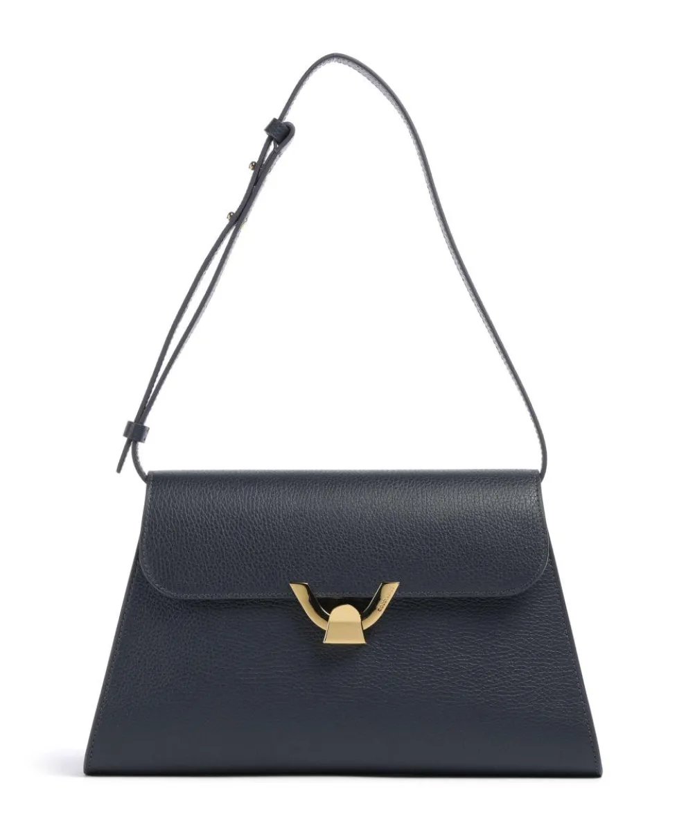 Dew Shoulder bag grained leather navy