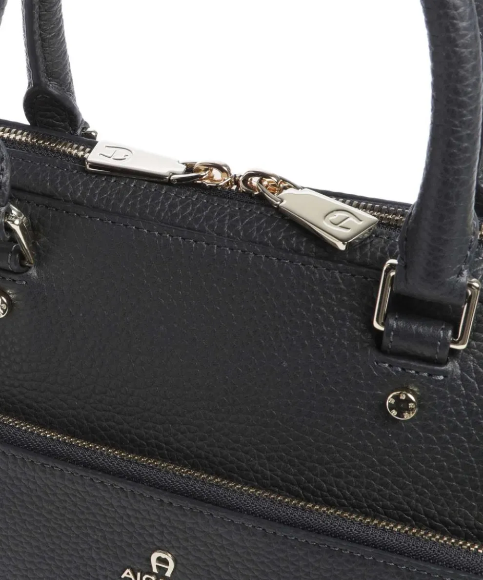 Ivy L Briefcase 14″ grained cow leather dark blue