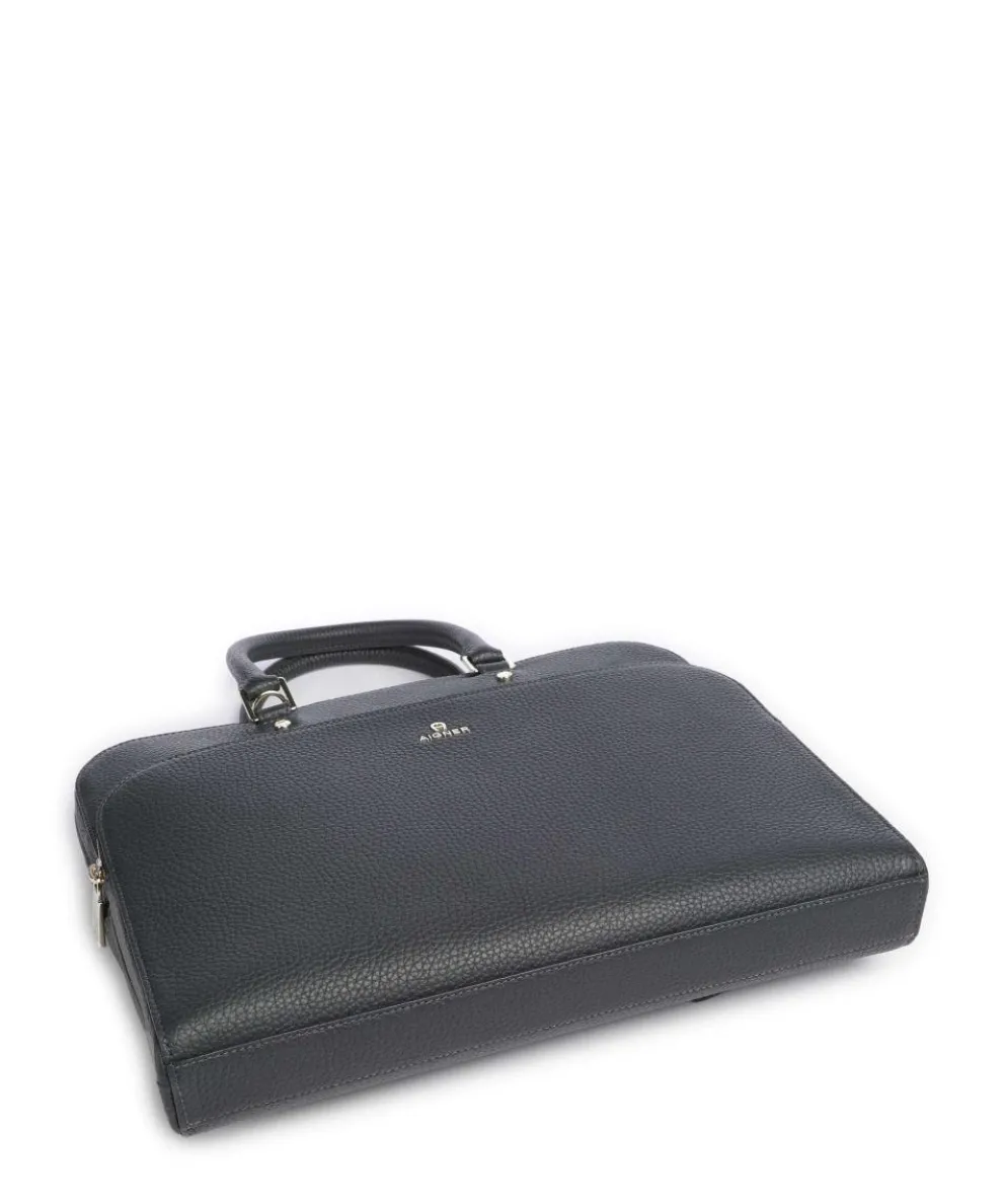 Ivy L Briefcase 14″ grained cow leather dark blue