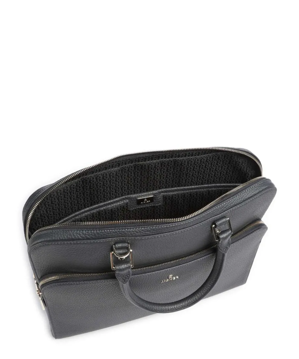 Ivy L Briefcase 14″ grained cow leather dark blue