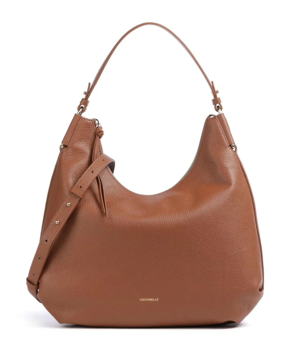 Rebekka Hobo bag grained cow leather brown