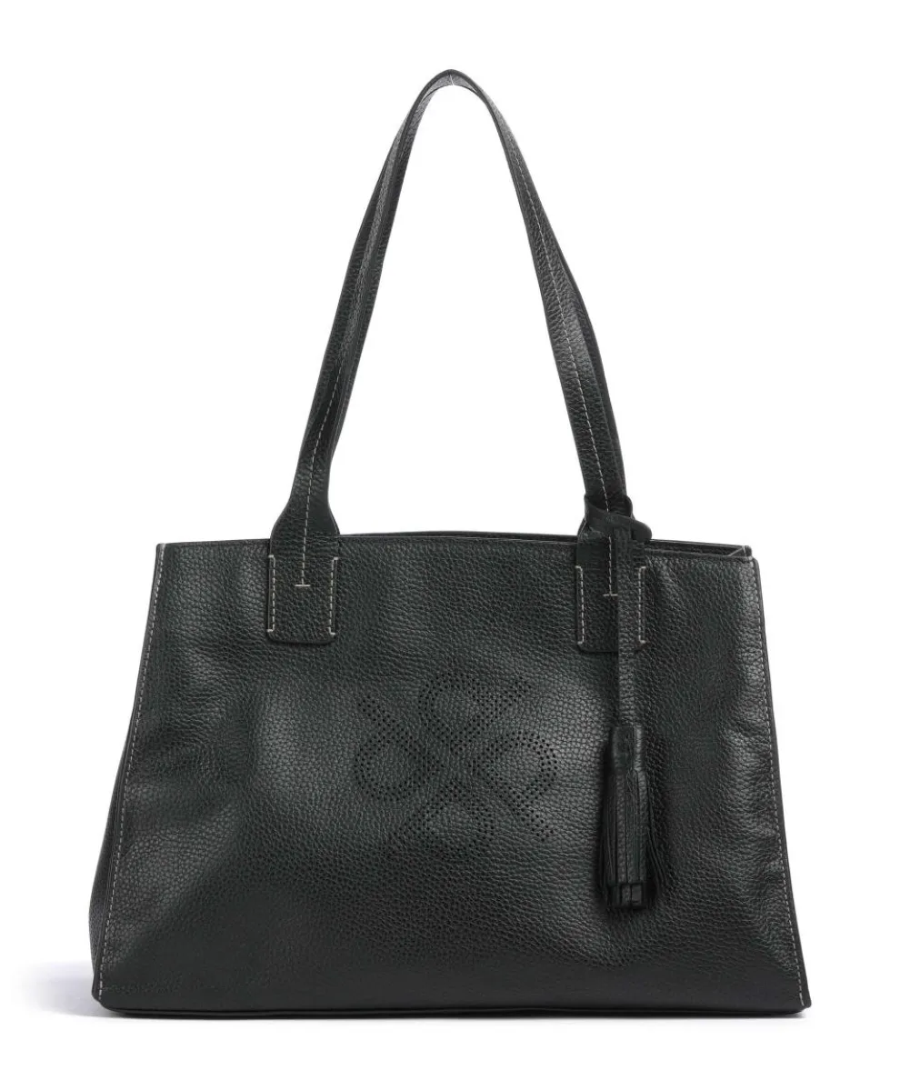Peephole Tote bag grained cow leather black