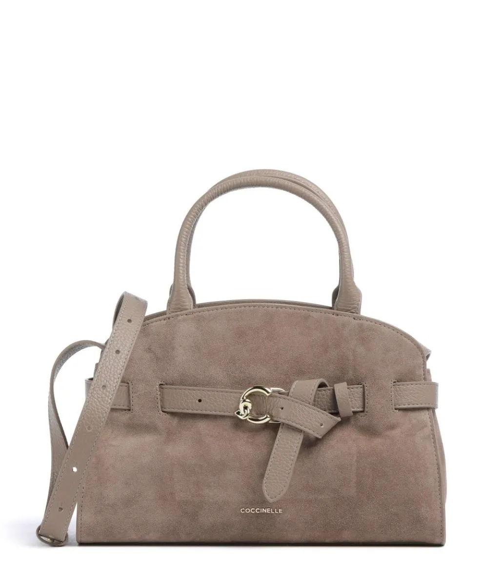 Sabine Suede Handbag brushed cow leather taupe