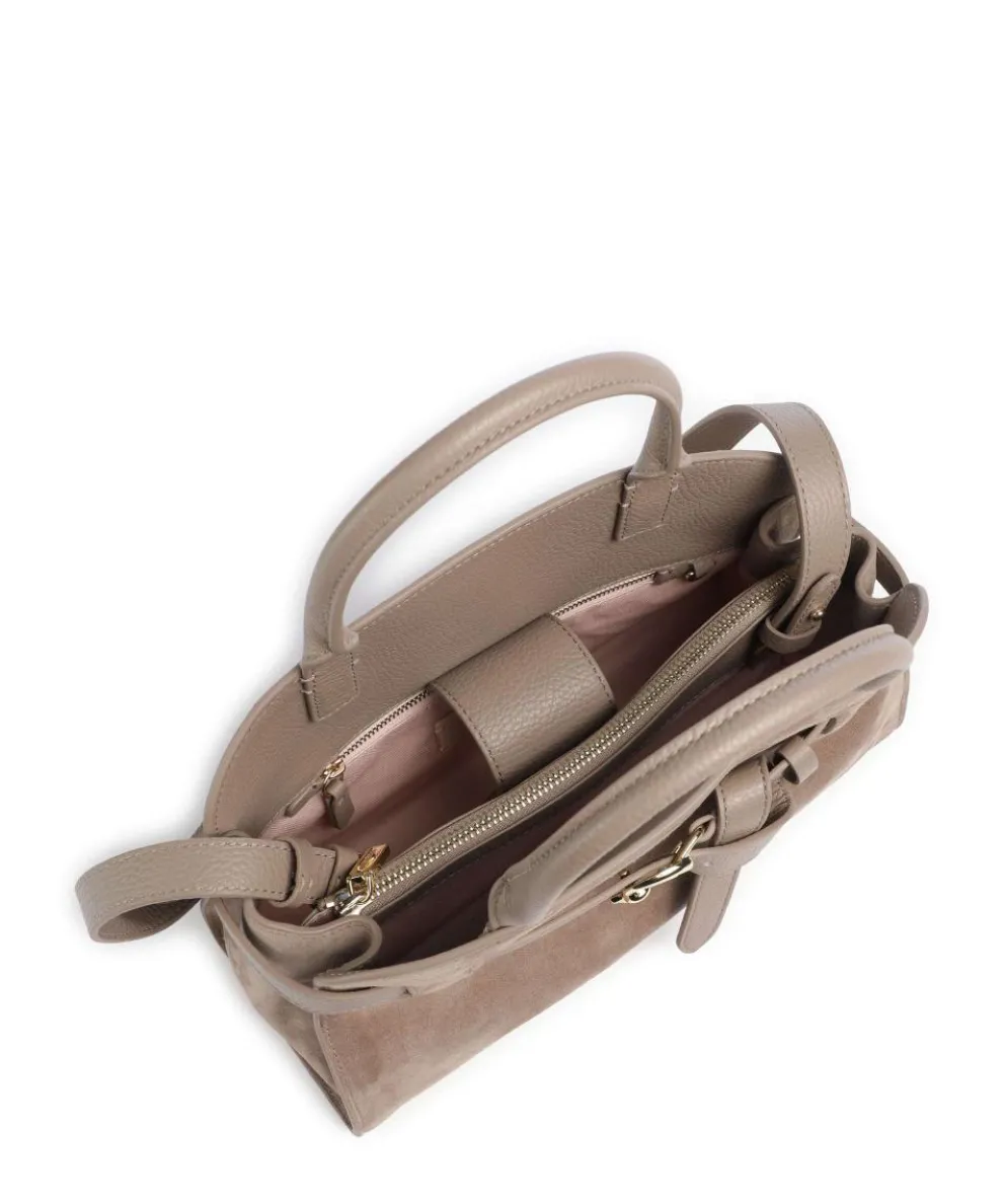 Sabine Suede Handbag brushed cow leather taupe