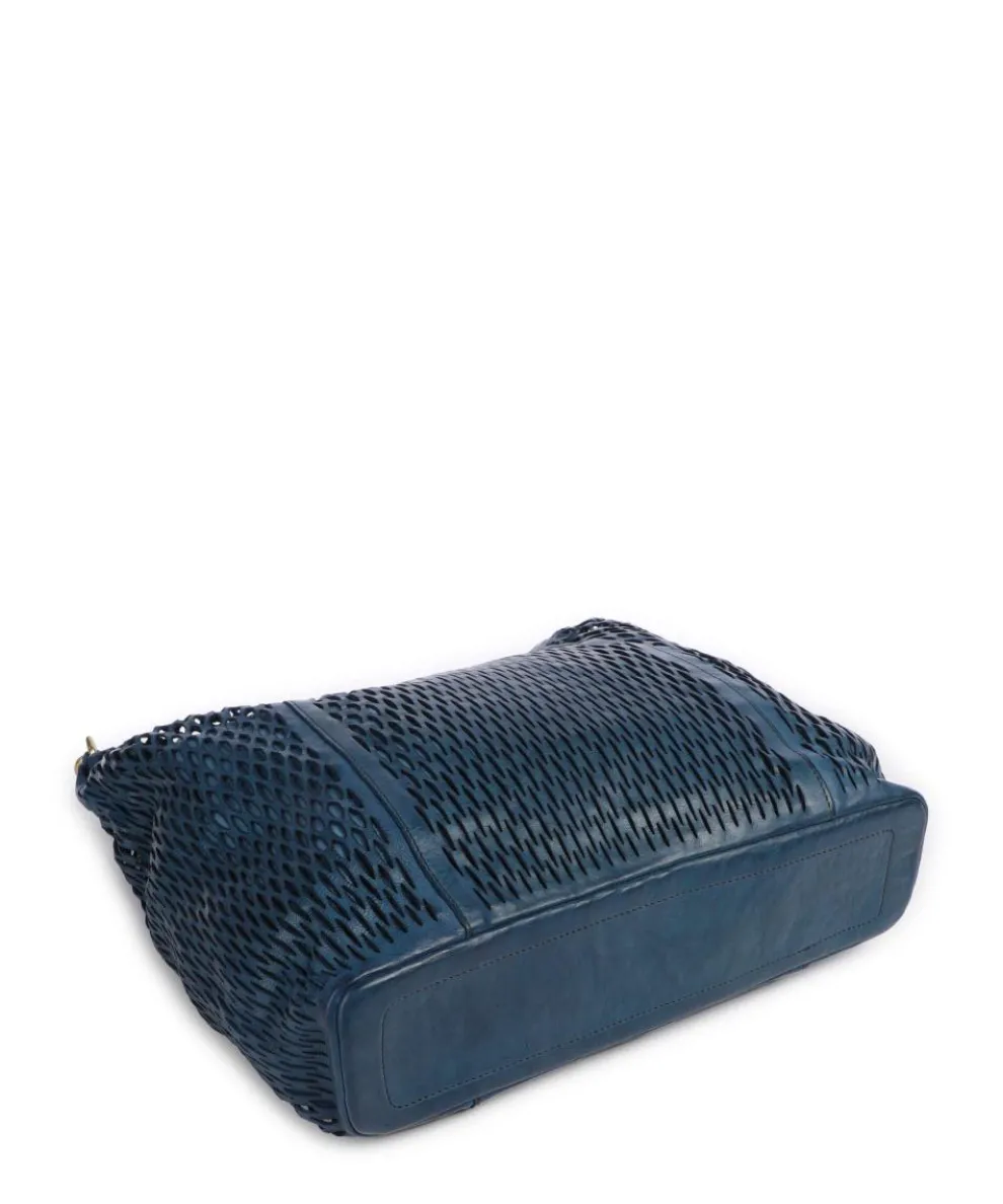 Hobo bag grained cow leather dark blue
