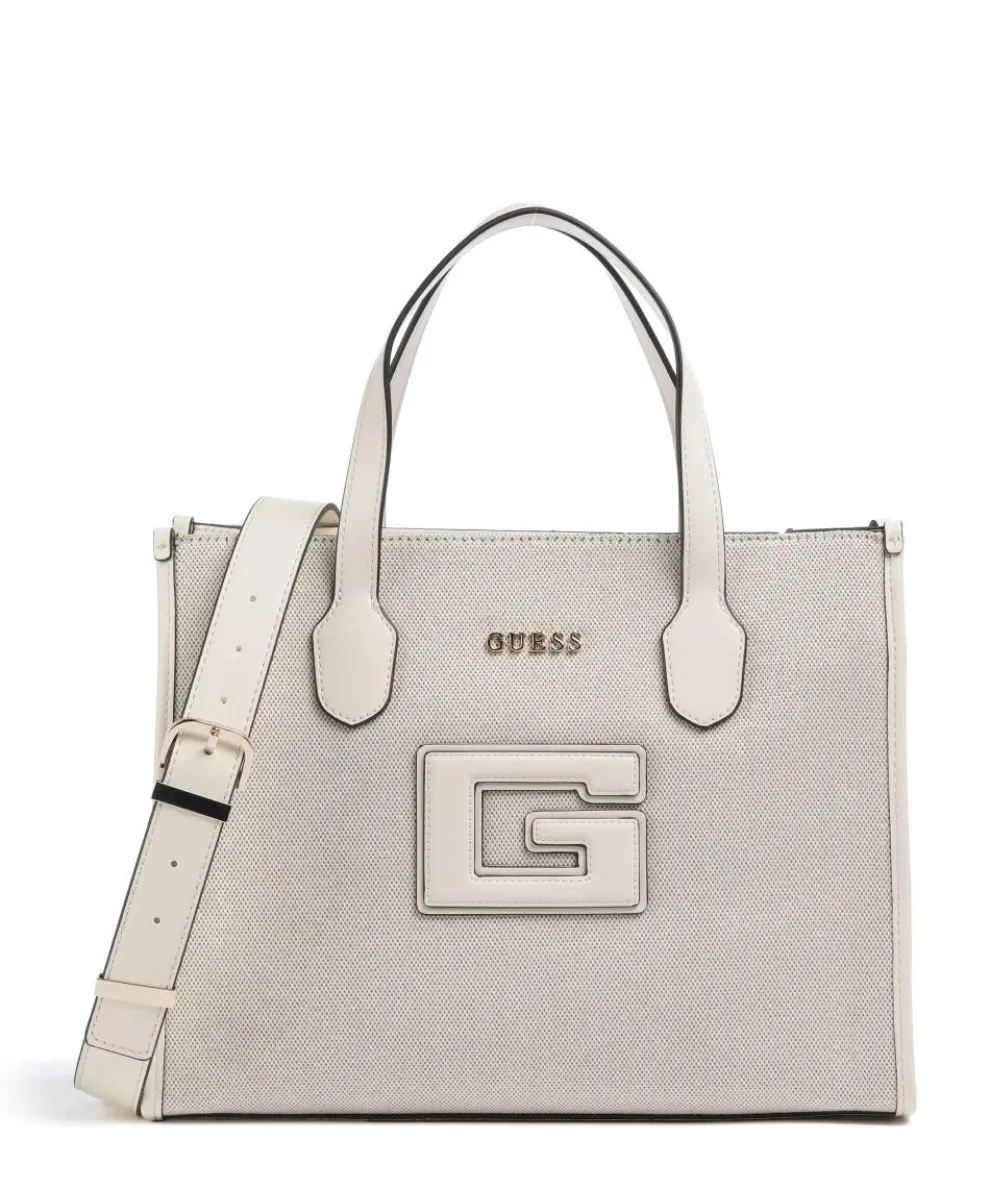 G Status Handbag polyester, canvas beige/white