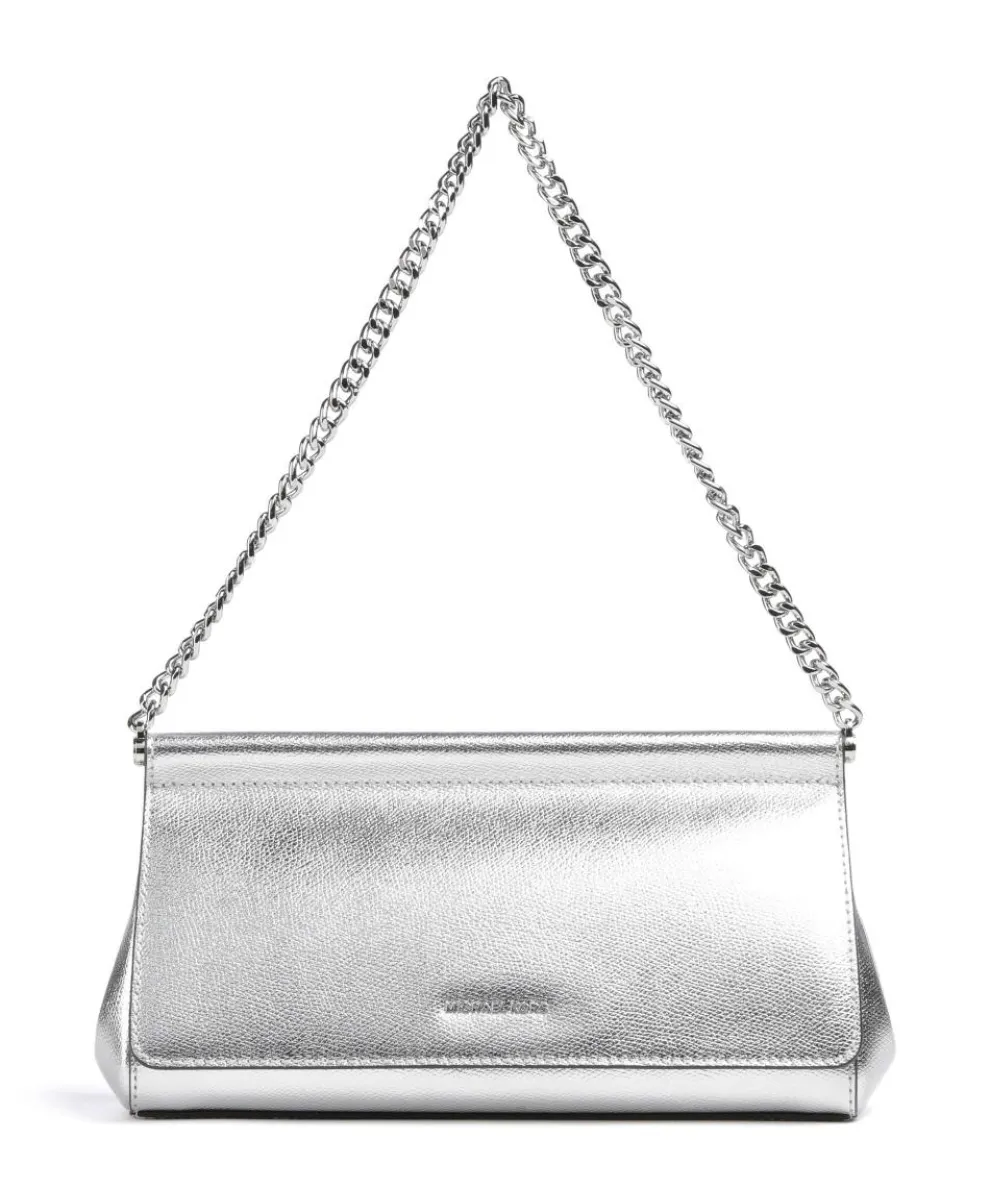 Carmine Shoulder bag grained leather silver