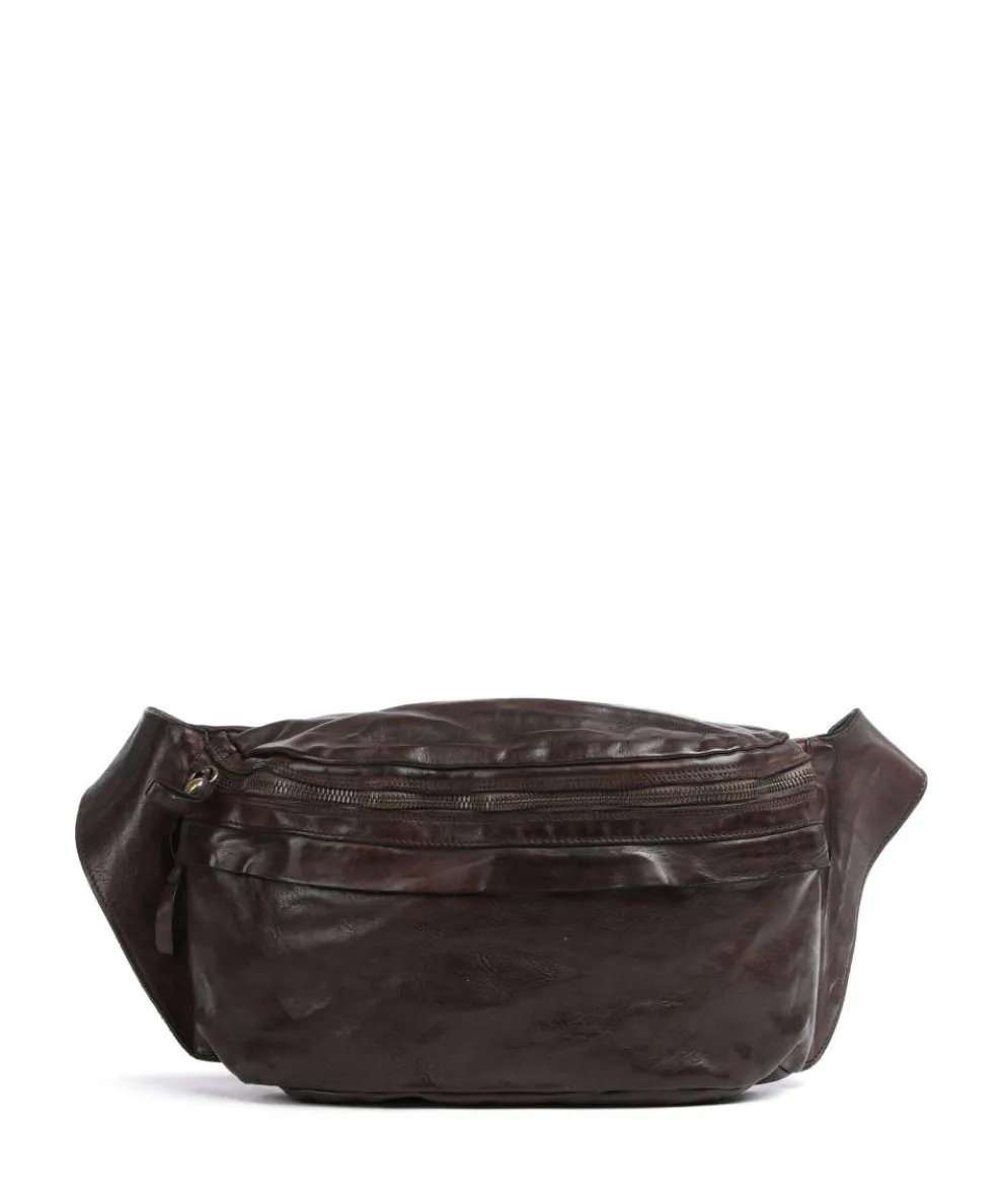 Fanny pack grained cow leather dark brown