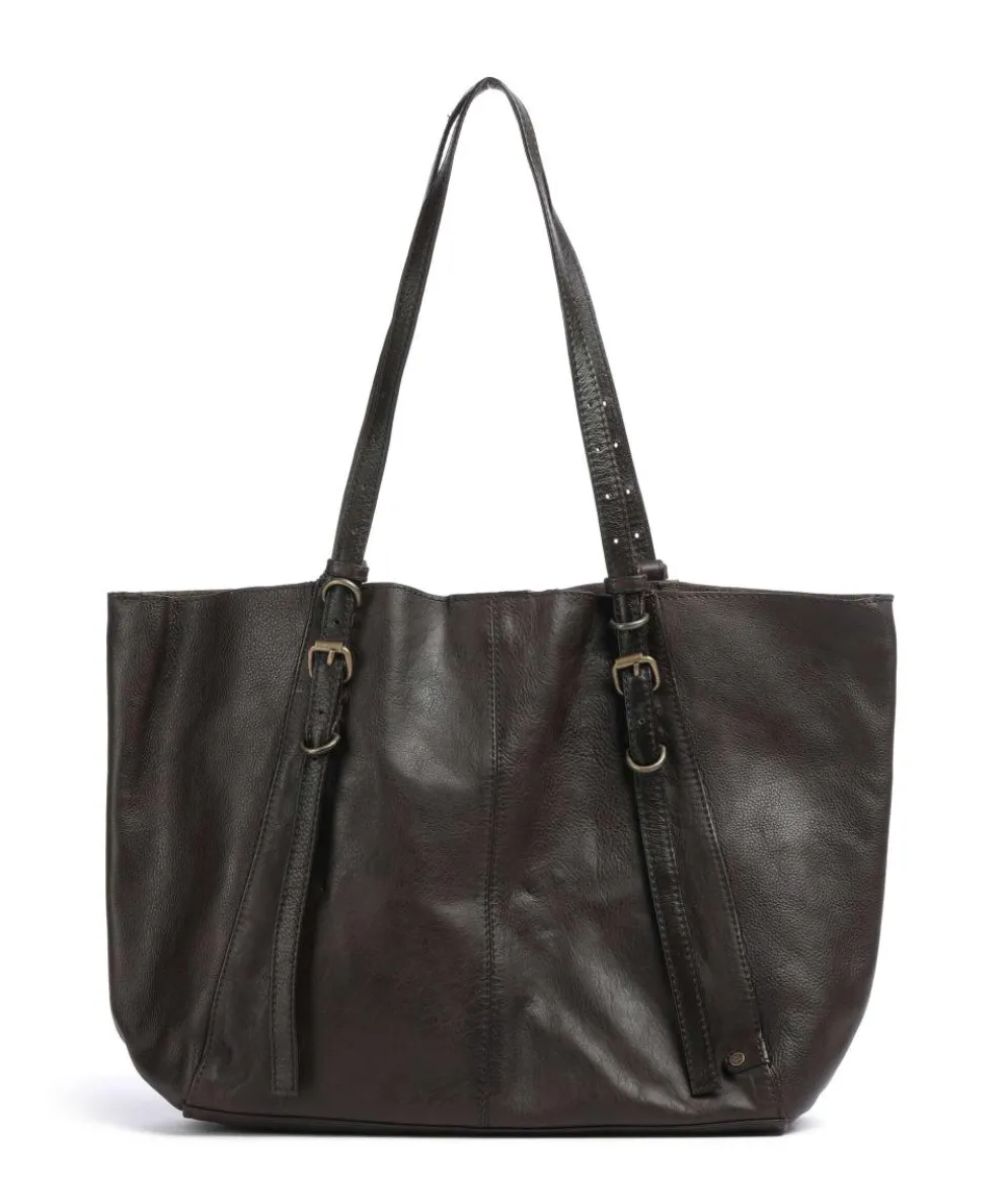 True Trend Shoulder bag grained cow leather dark brown