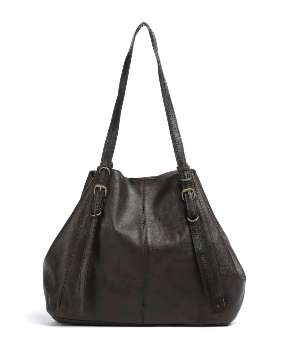 True Trend Shoulder bag grained cow leather dark brown