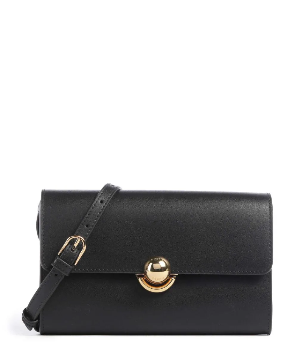 Sfera Crossbody Wallet fine grain leather black