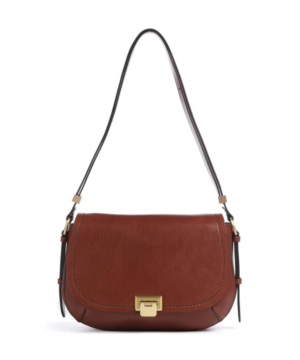 Federica Shoulder bag fine grain cow leather brown