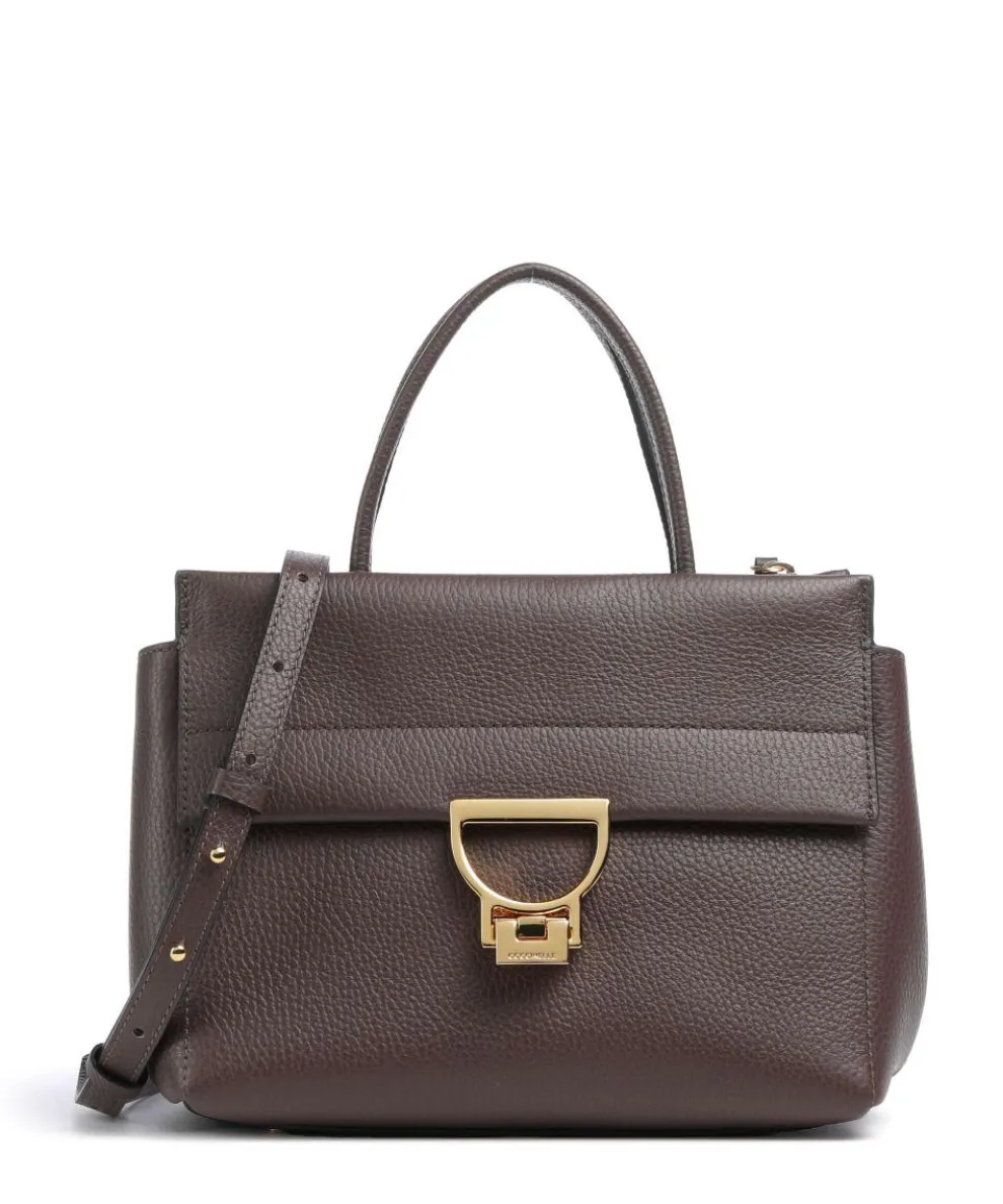 Arlettis Handbag grained cow leather dark brown