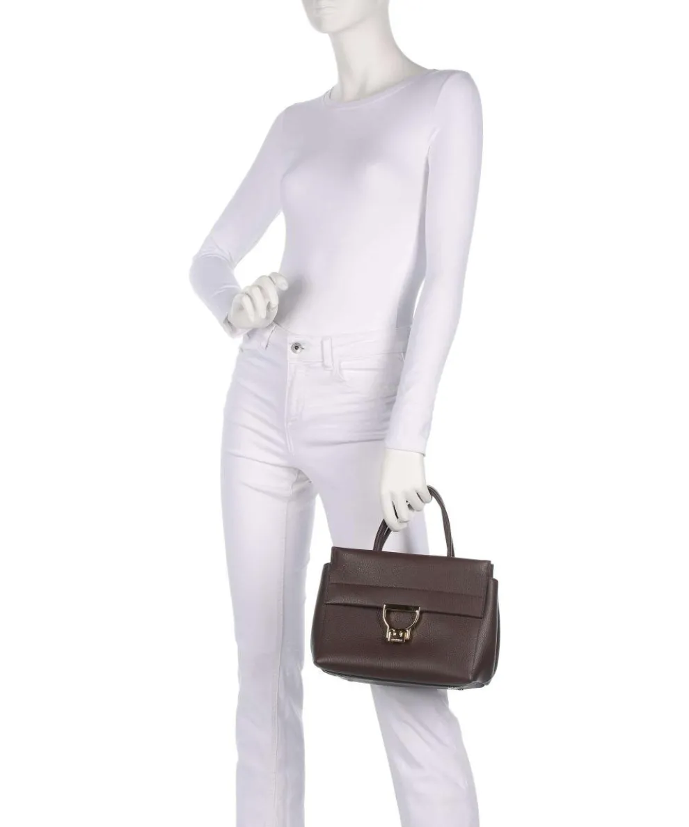 Arlettis Handbag grained cow leather dark brown