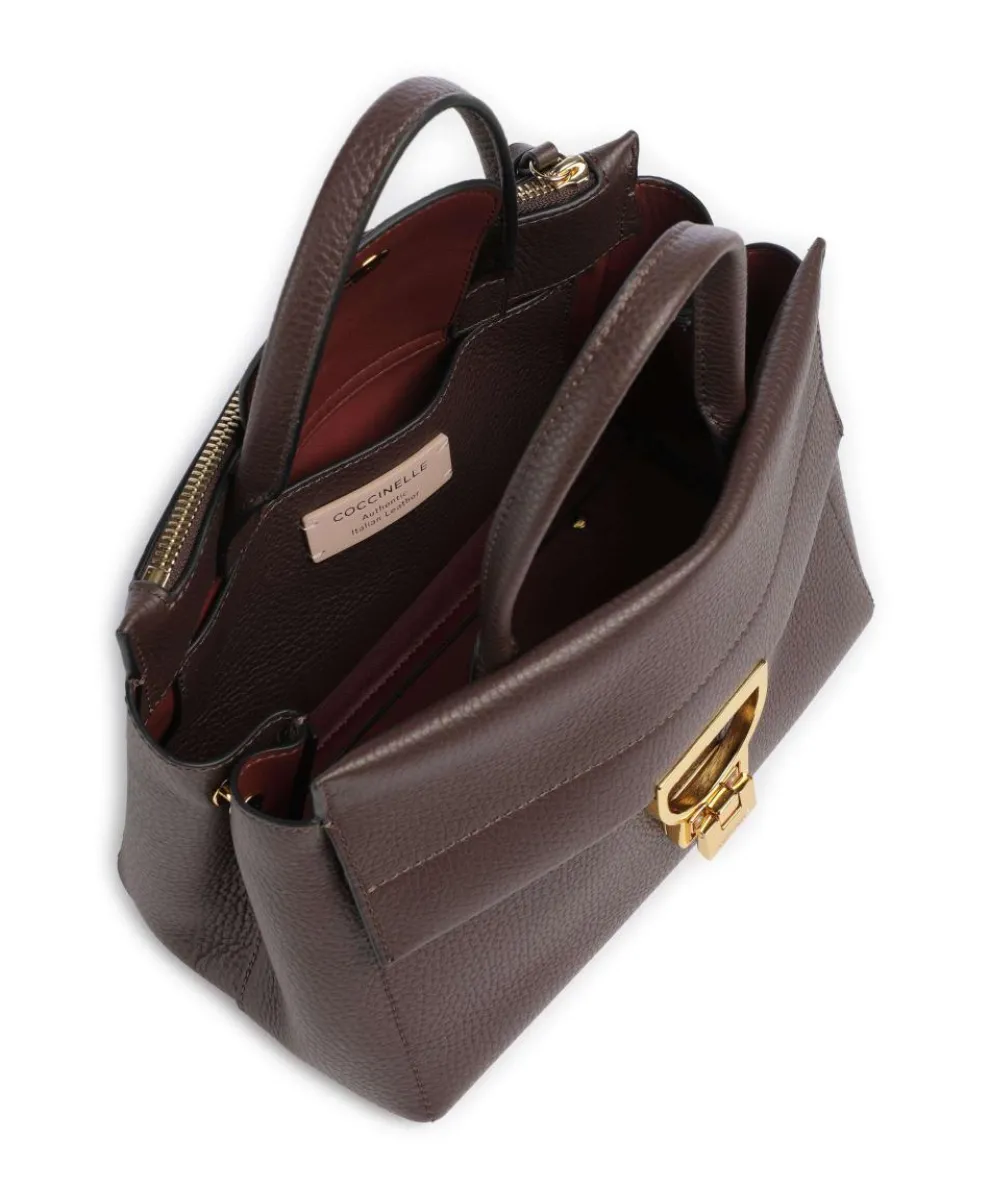 Arlettis Handbag grained cow leather dark brown